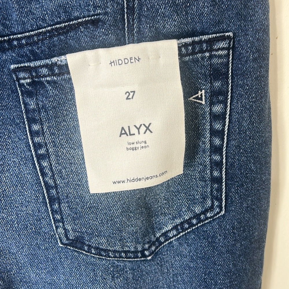NWT HIDDEN HD9371B-DK Alyx Low Slung High Rise Baggy Jean Size 27 - Picture 7 of 16